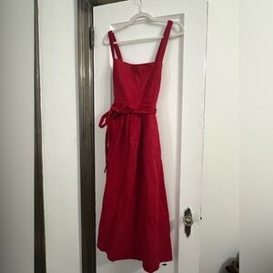 Reformation Red Linen Smock Dress | Midi | Size 6